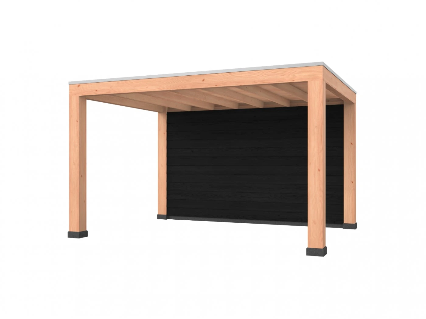 Douglas overkapping, 400 x 300, met zwarte achterwand, Westwood Modern - Afbeelding 1
